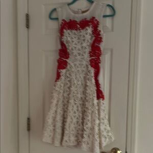 Elegant Red and White Dress